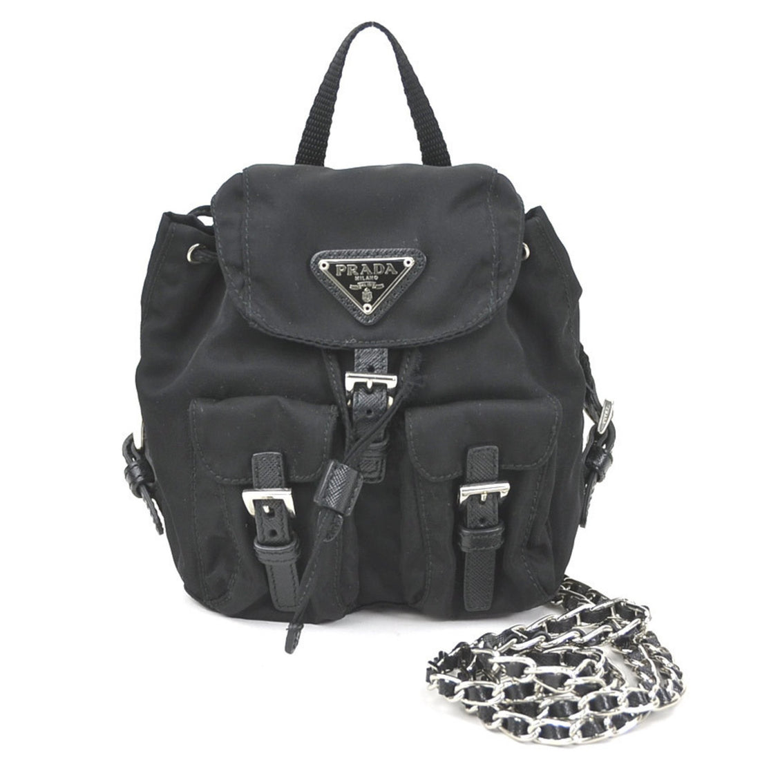 Prada Re-edition Black Synthetic Backpack Bag