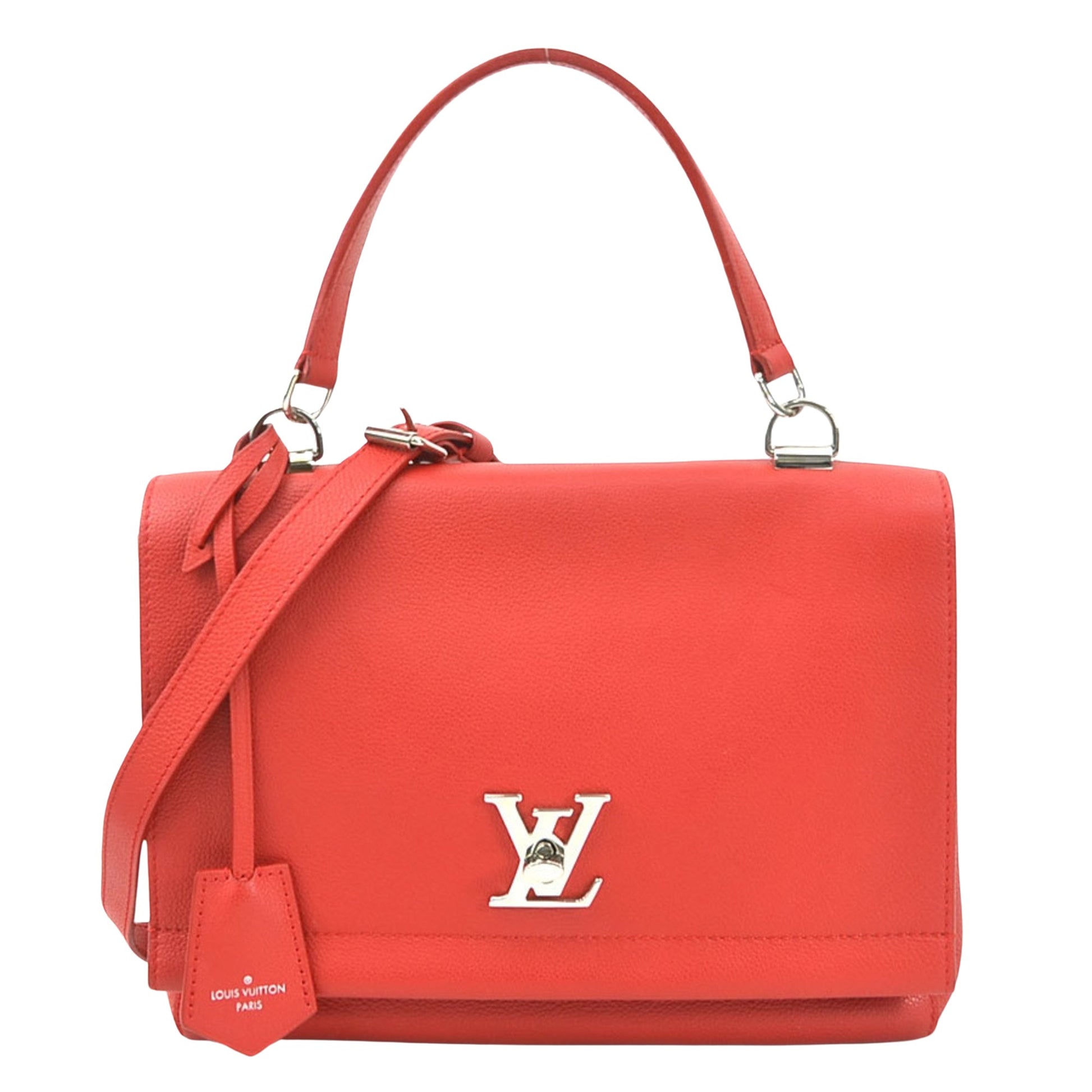 Louis Vuitton Lockme Red Leather Handbag 