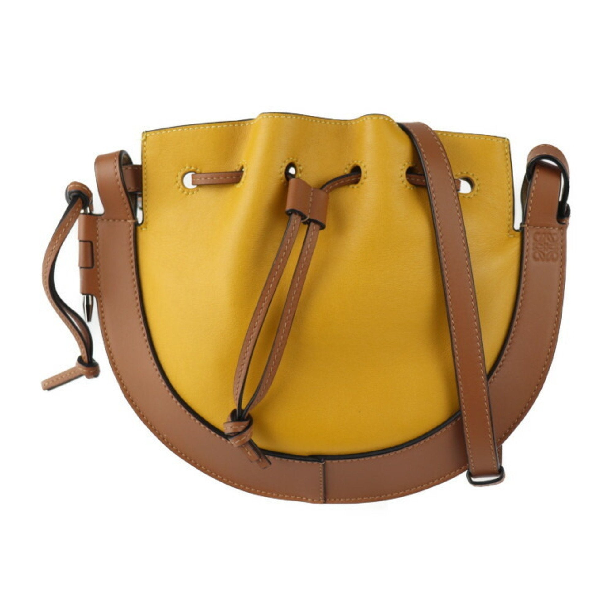 Loewe Horseshoe Yellow Leather Shoulder Bag