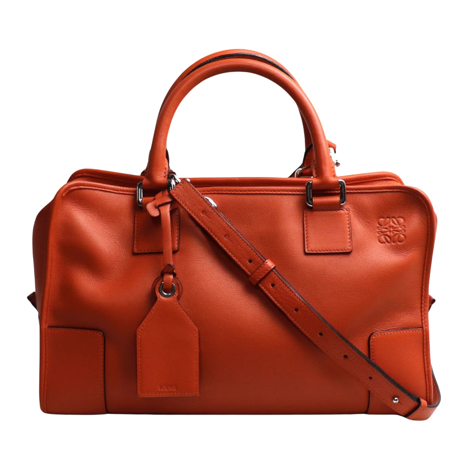 Loewe Amazona Orange Leather Shoulder Bag