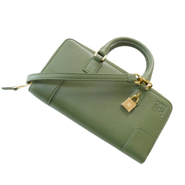 Loewe Amazona Green Leather Shopper Bag