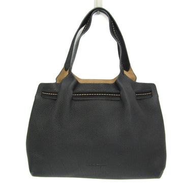 Salvatore Ferragamo Gancini Black Leather Tote Bag