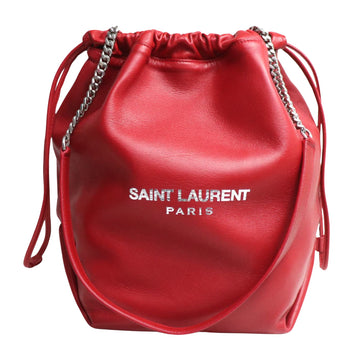 Saint Laurent Teddy Red Leather Shoulder Bag