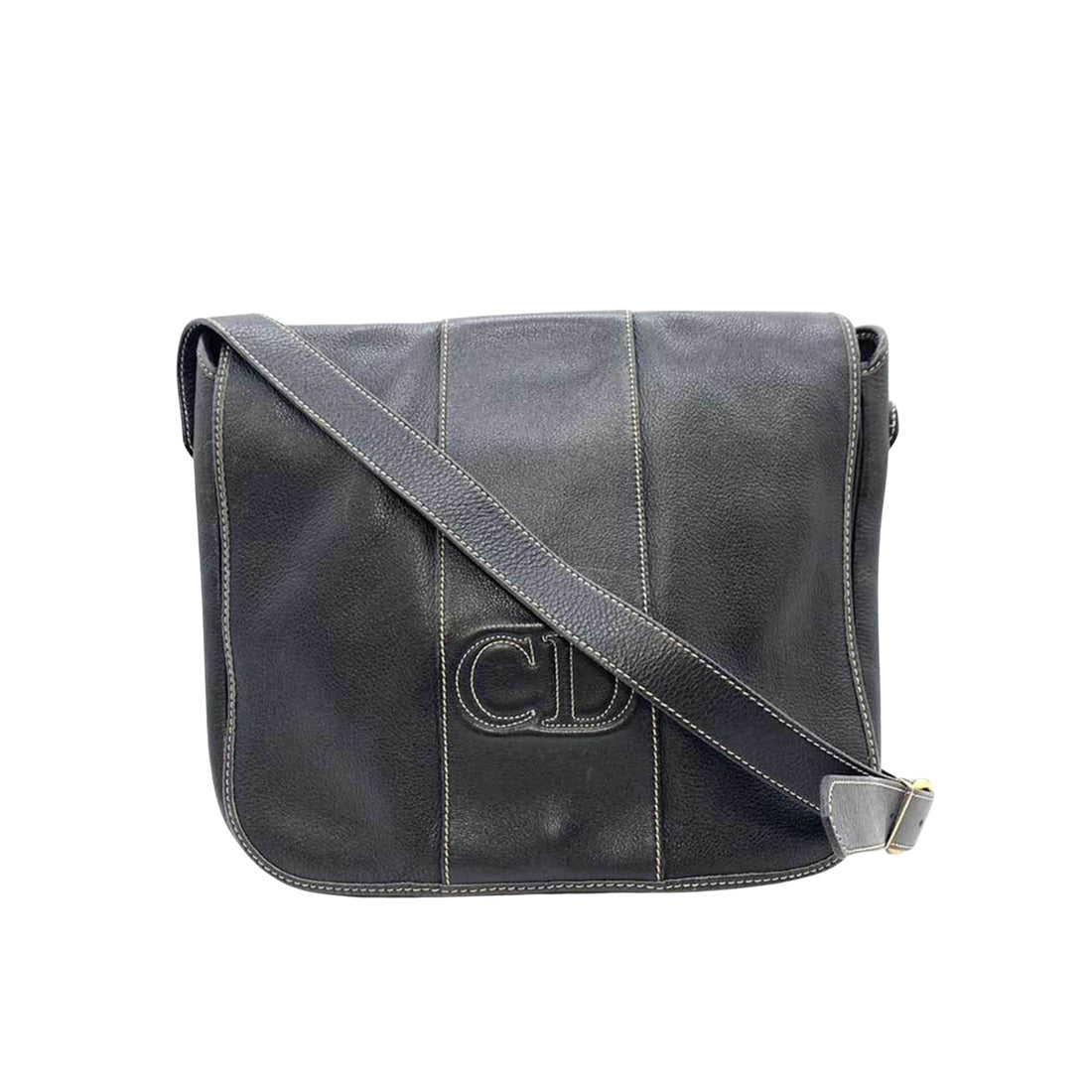 Dior CD Black Leather Shopper Bag