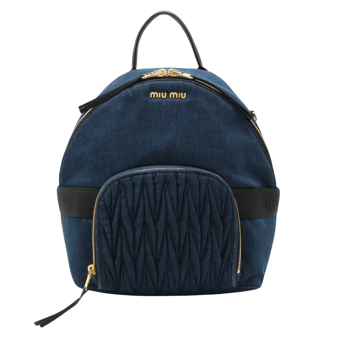 Miu Miu Blue Leather Backpack Bag