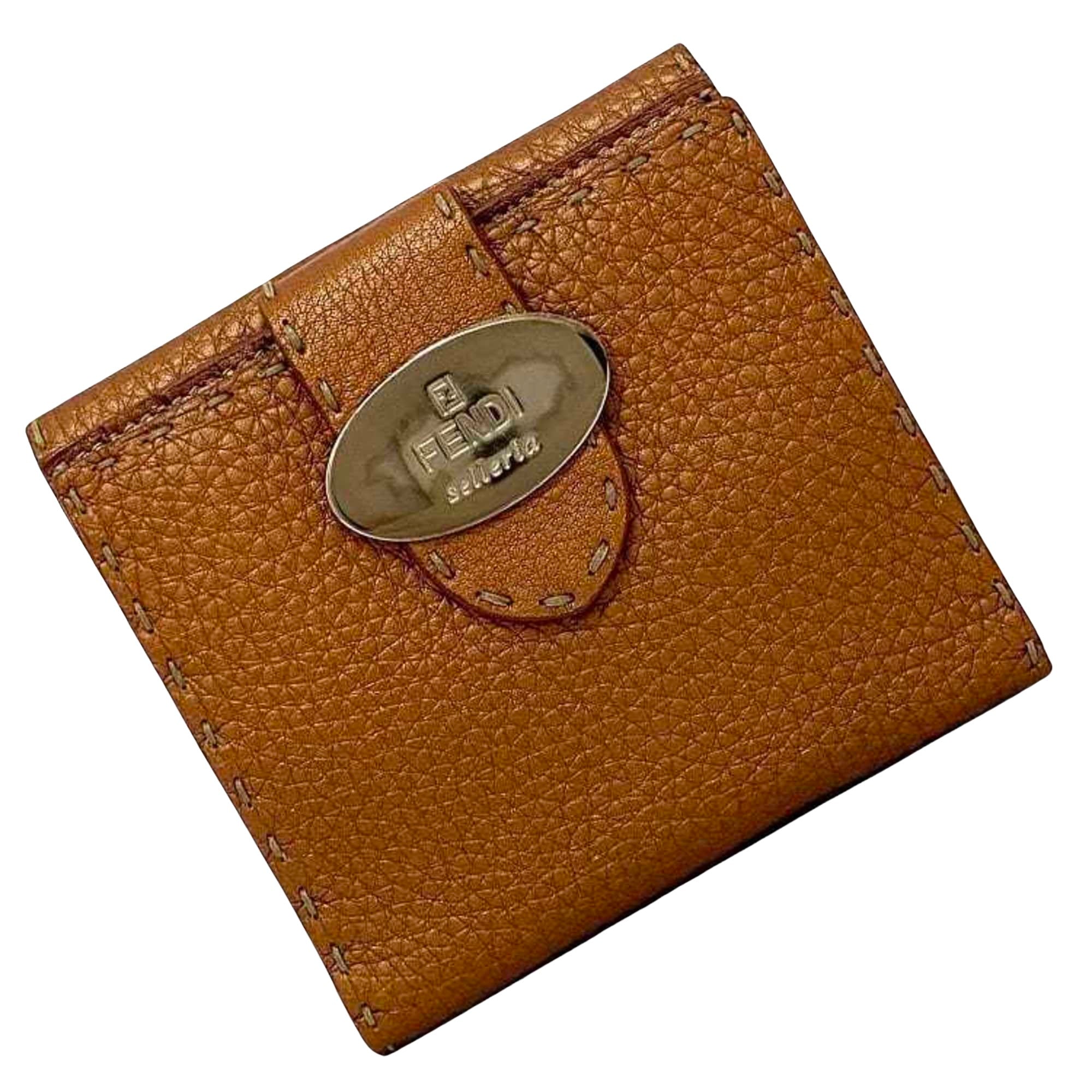 Fendi Selleria Brown Leather Wallet 