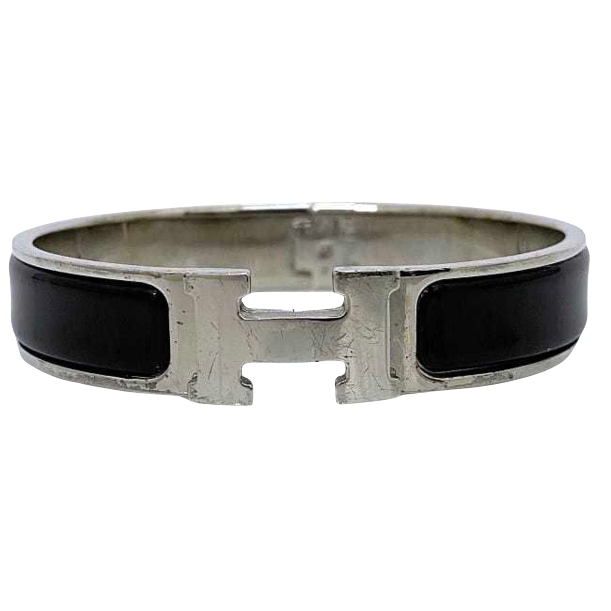 Hermès Clic H Silver Metal Bracelet 