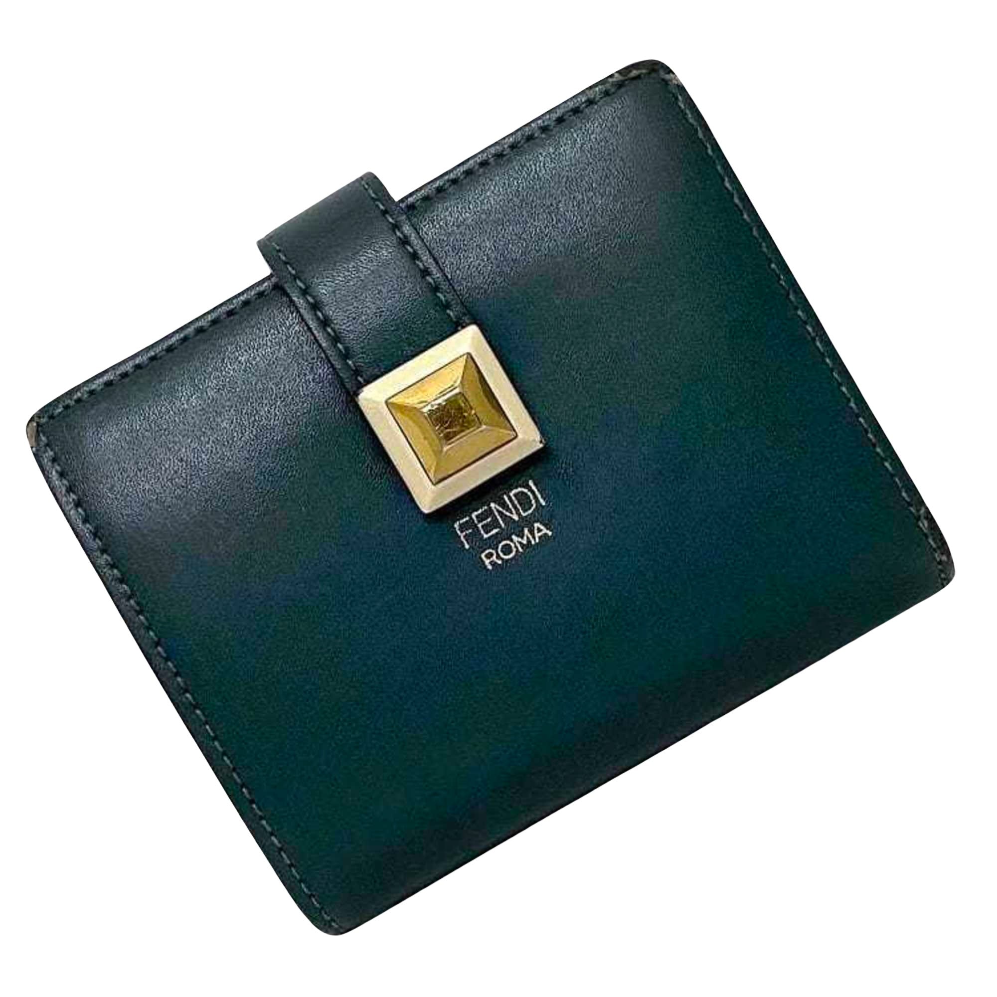 Fendi Green Leather Wallet 