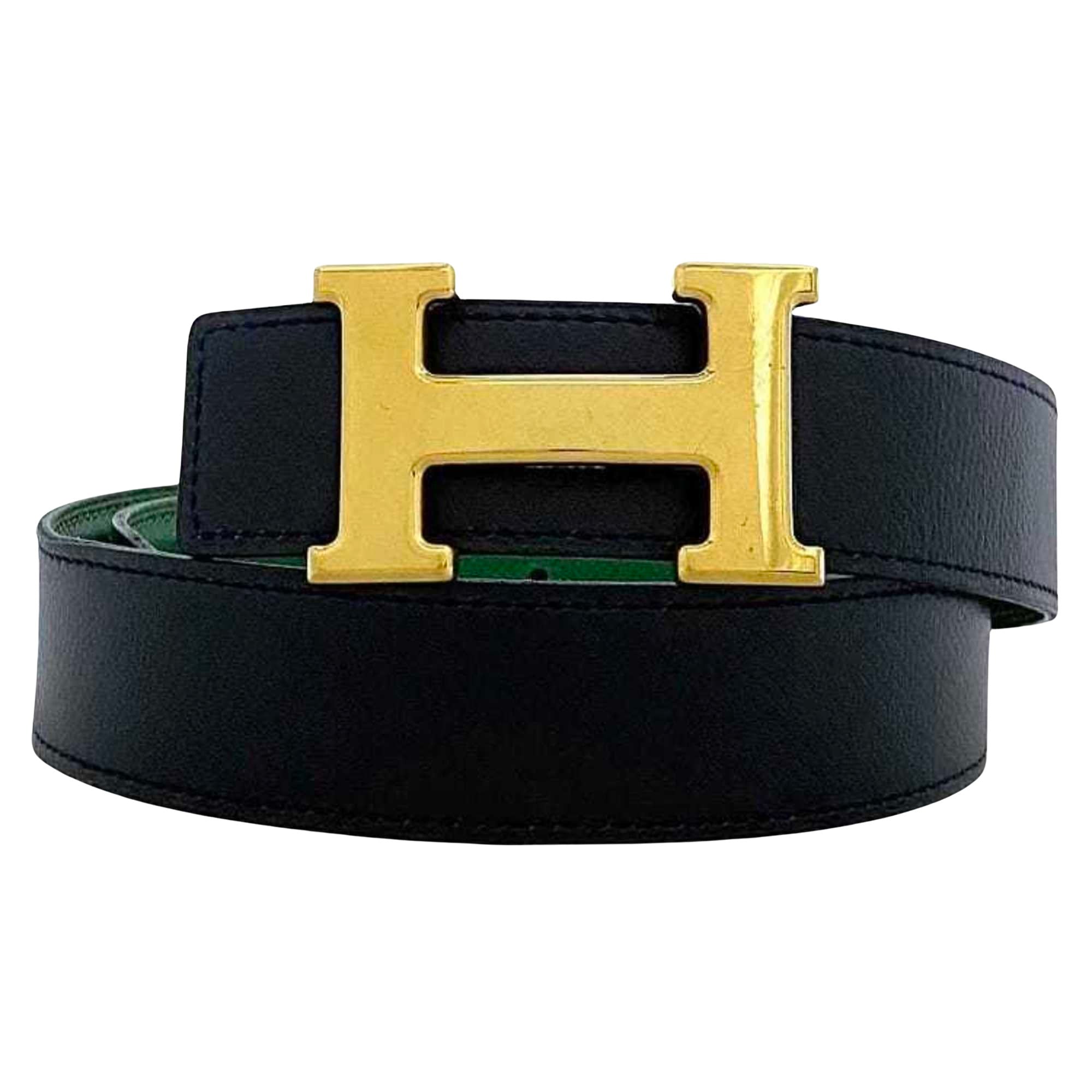 Hermès Constance Navy Leather Belt 