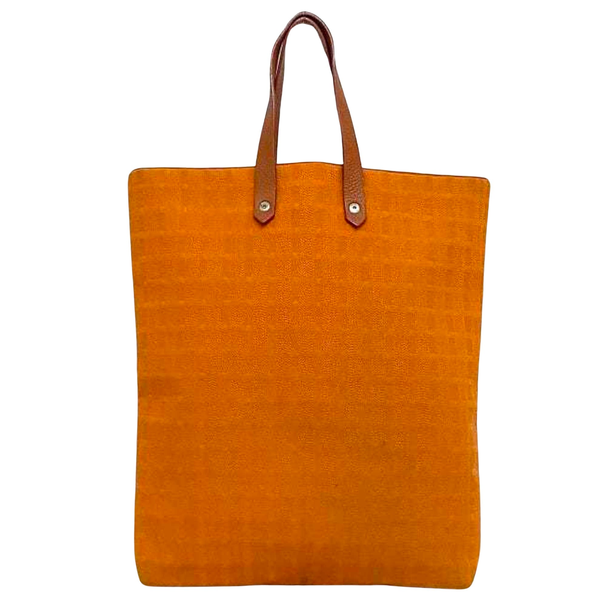 Hermès Ahmedabad Orange Canvas Tote Bag