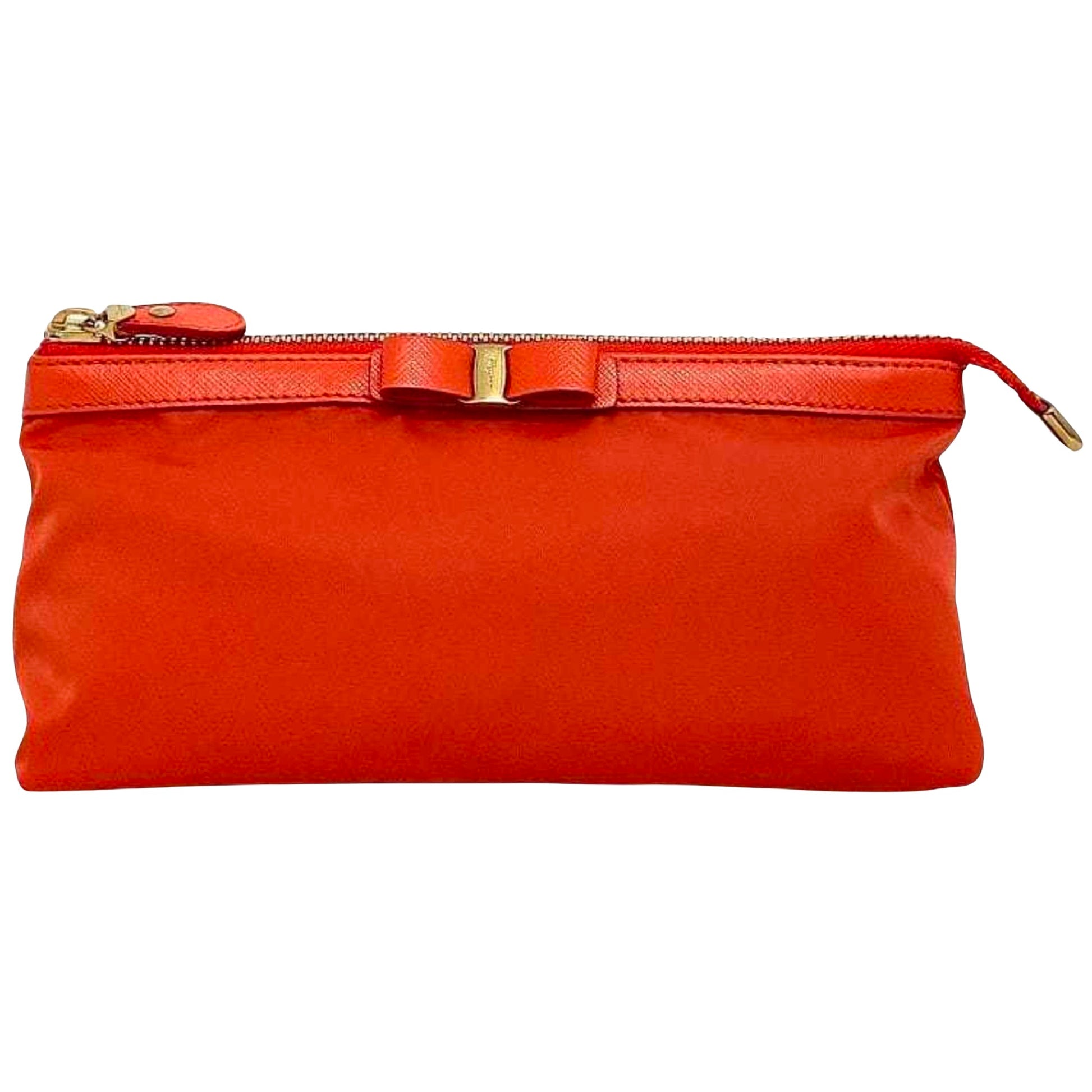 Salvatore Ferragamo Vara Red Synthetic Clutch Bag