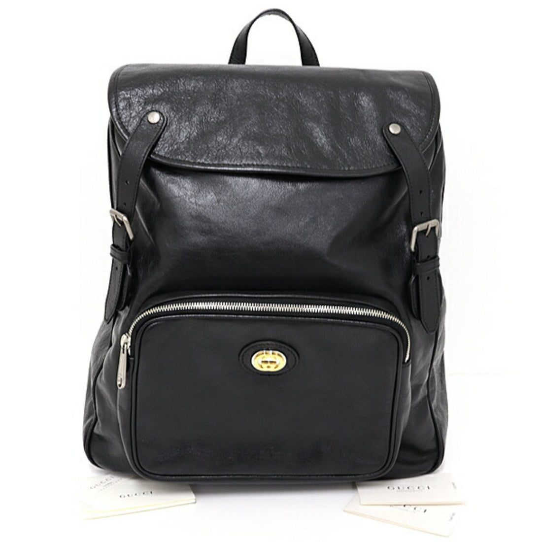 Gucci Backpack Black Leather Backpack Bag