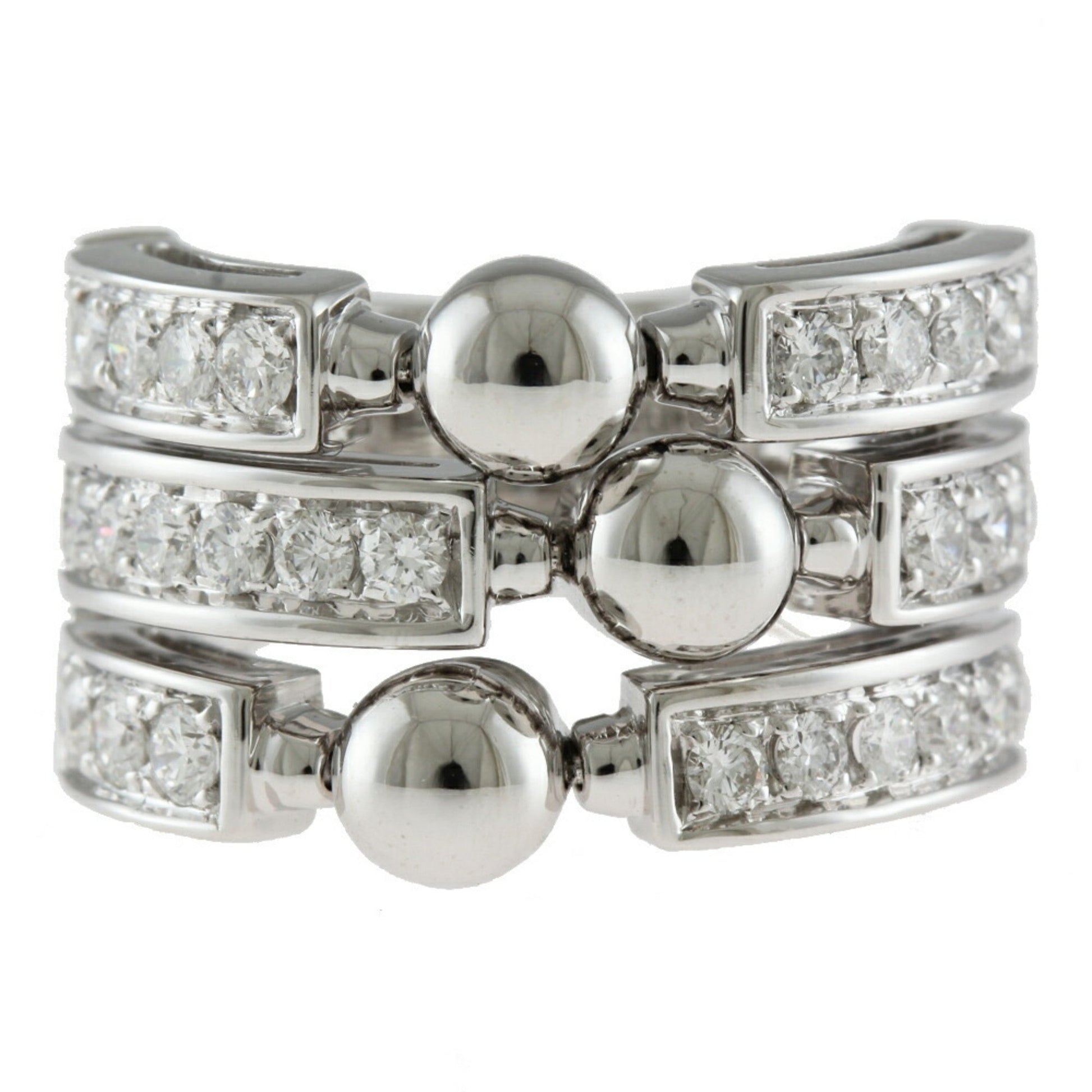 Bulgari Silver White Gold Ring 