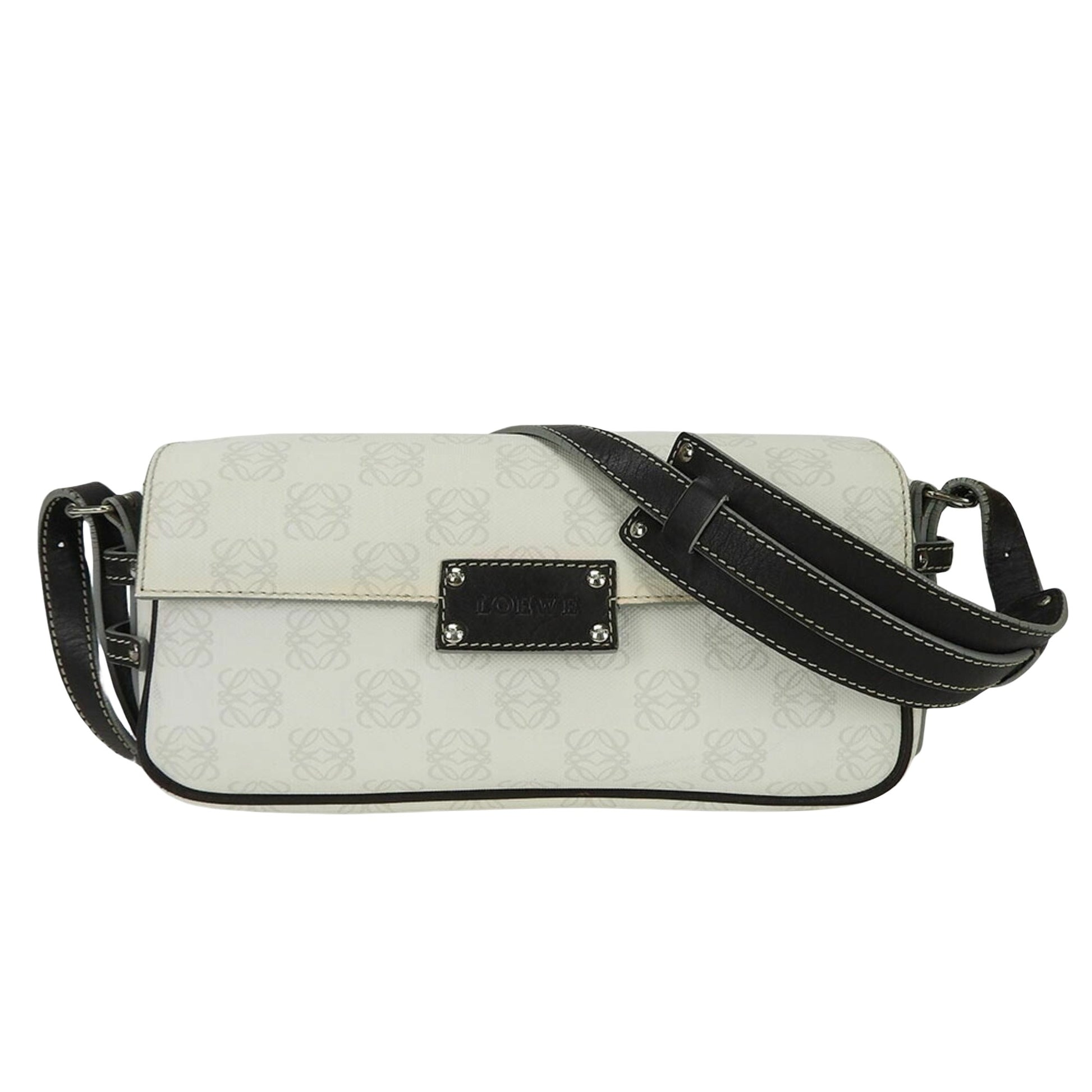 Loewe White Canvas Shoulder Bag