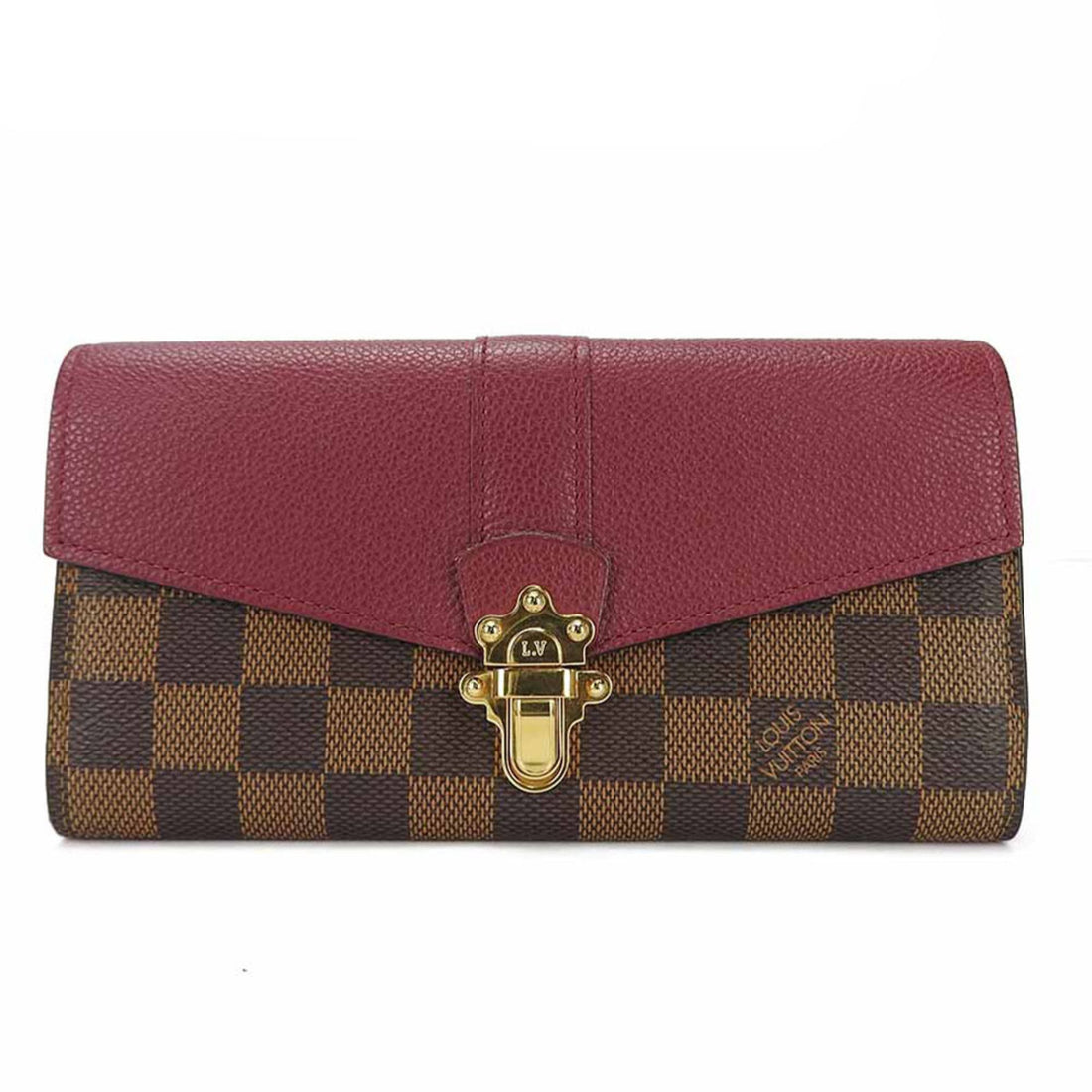 Louis Vuitton Clapton Burgundy Canvas Wallet 