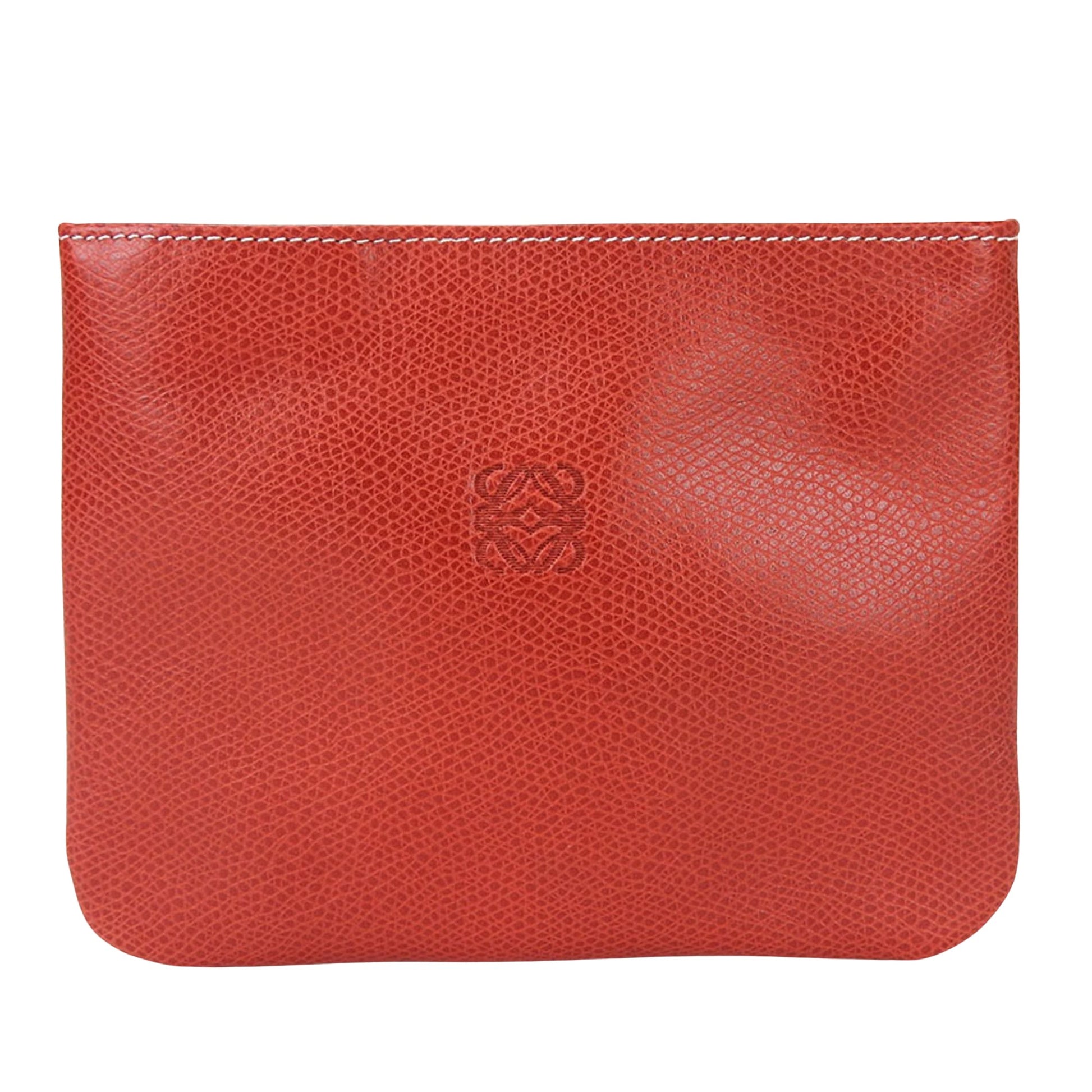 Loewe Red Leather Clutch Bag