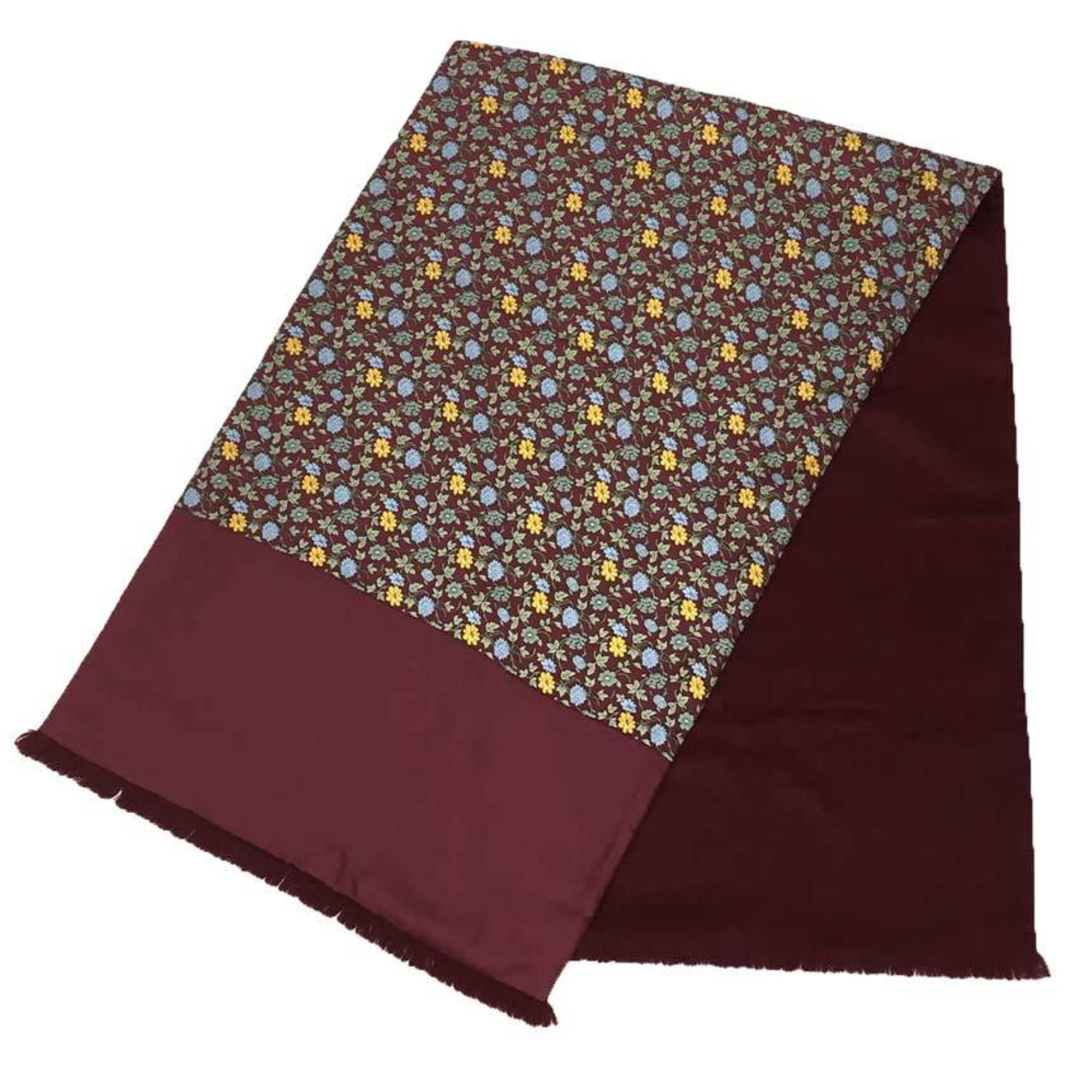 Hermès Burgundy Silk Scarf 