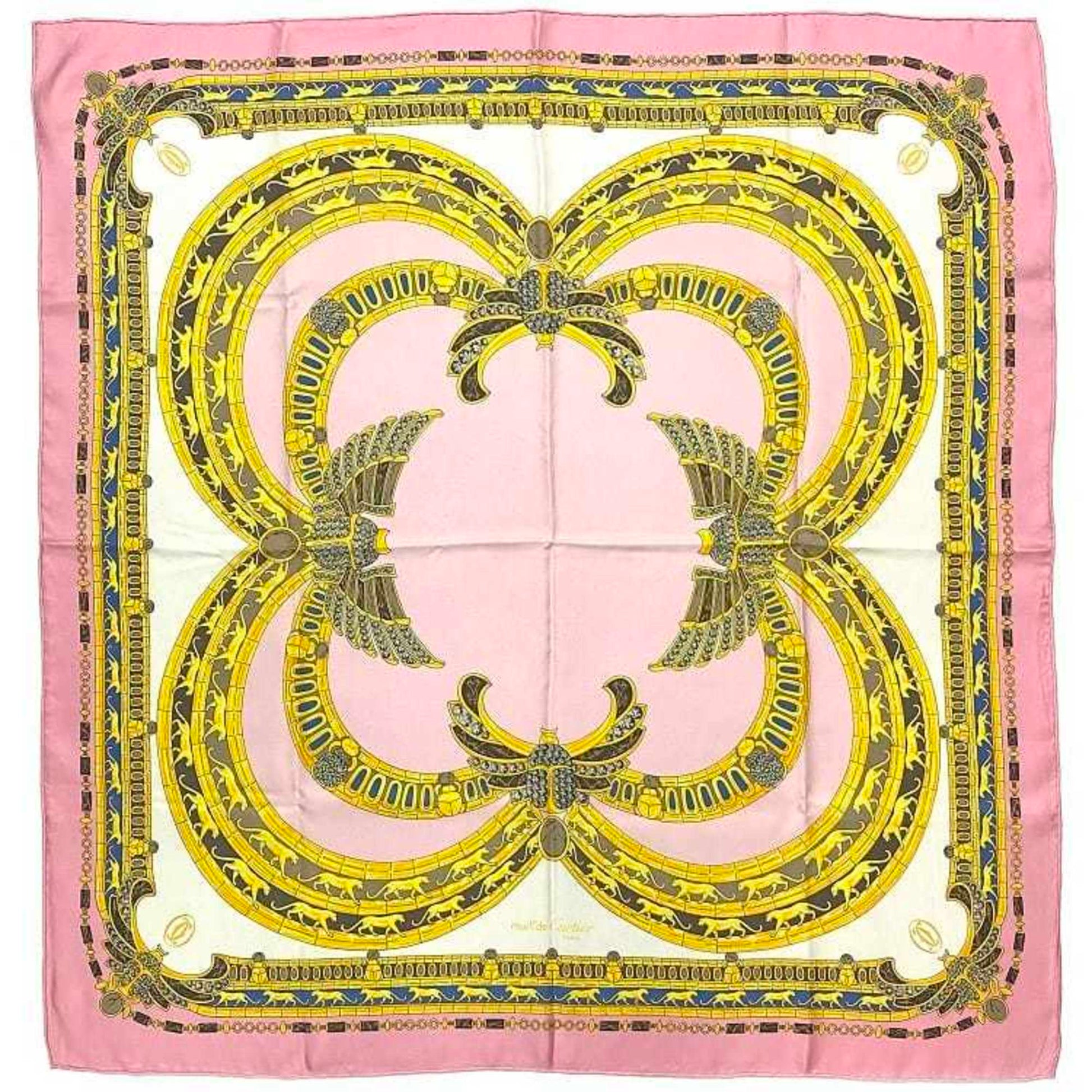 Cartier -- Pink Silk Scarf 