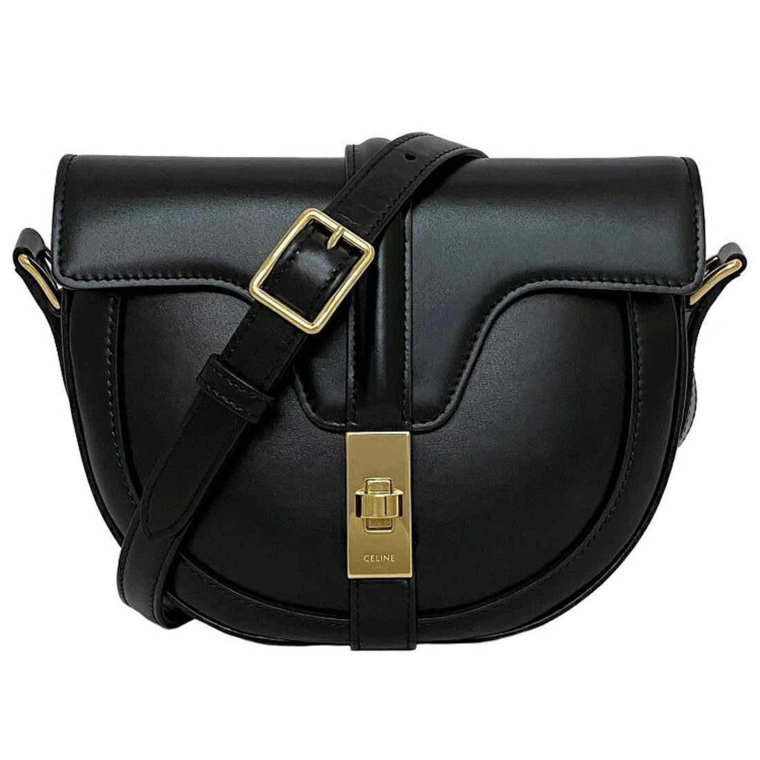 Céline Besace Black Leather Shoulder Bag