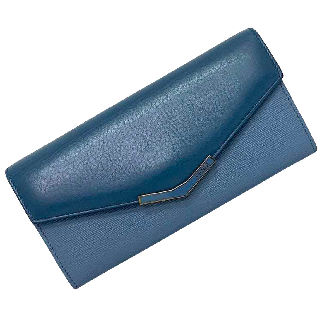 Fendi 2Jours Blue Leather Wallet 