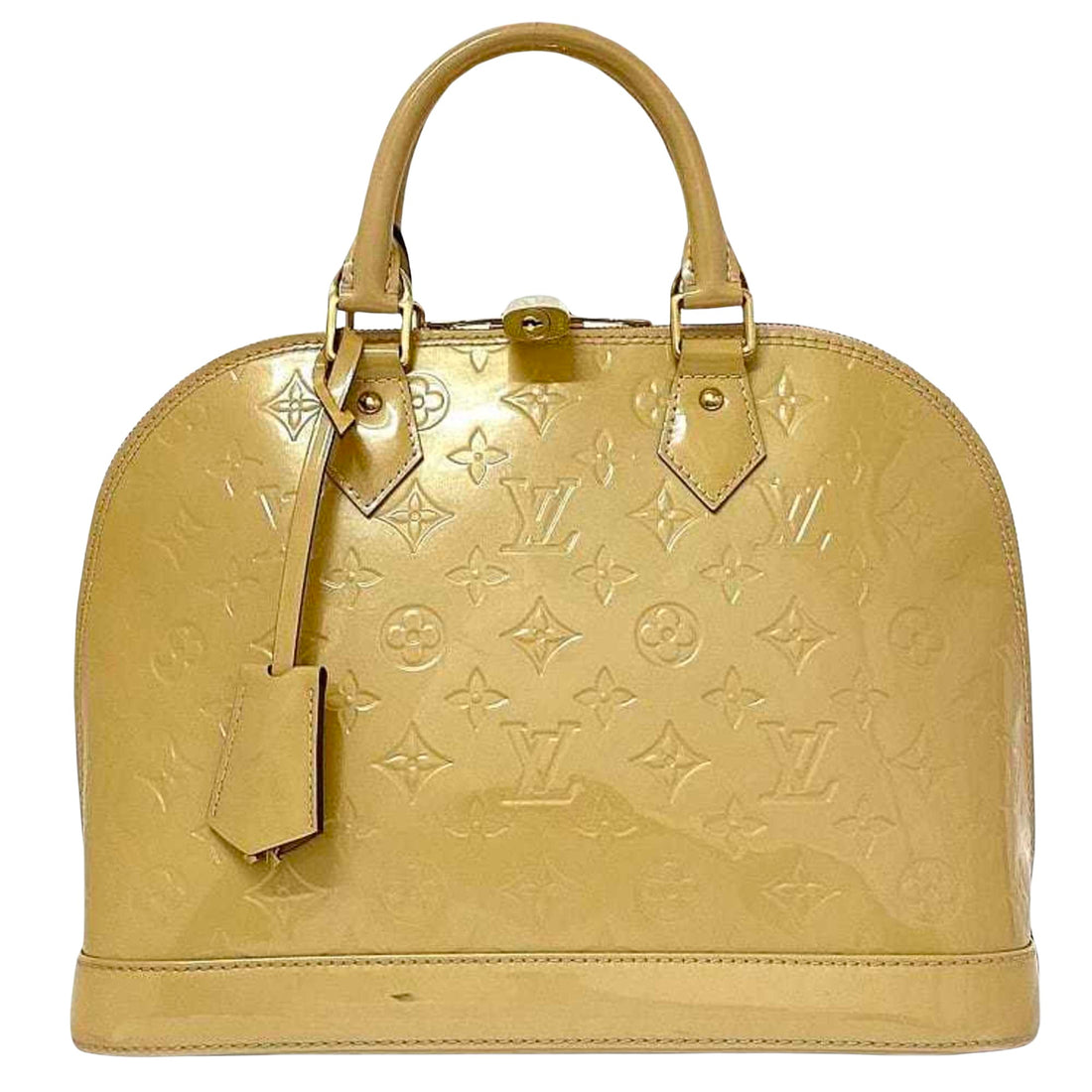 Louis Vuitton Alma Beige Patent Leather Handbag 