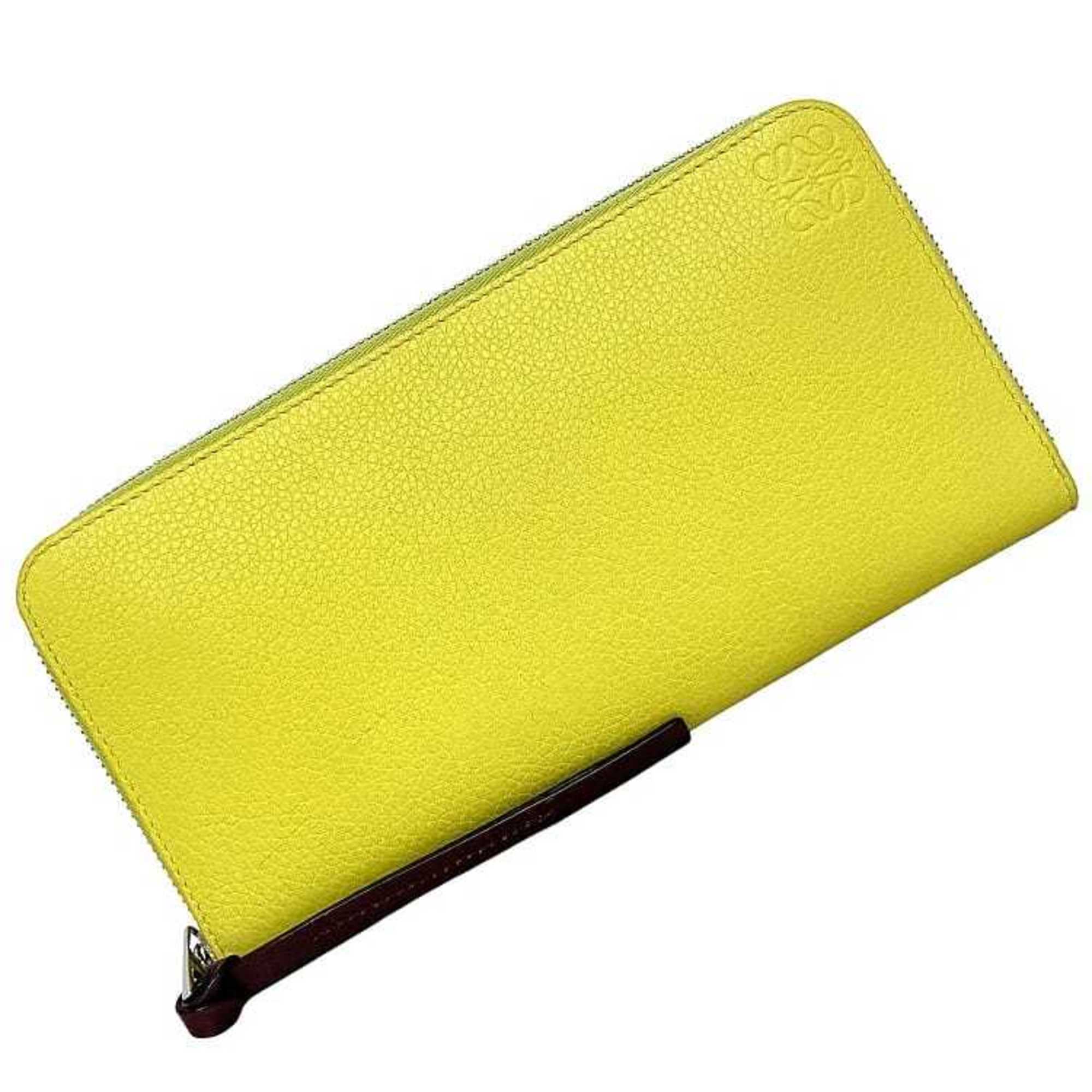 Loewe Zip Around Wallet Yellow Leather Wallet 