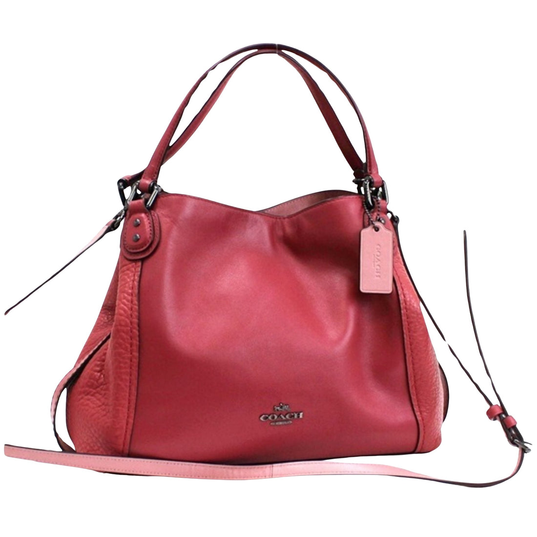 Coach Edie Red Leather Tote Bag