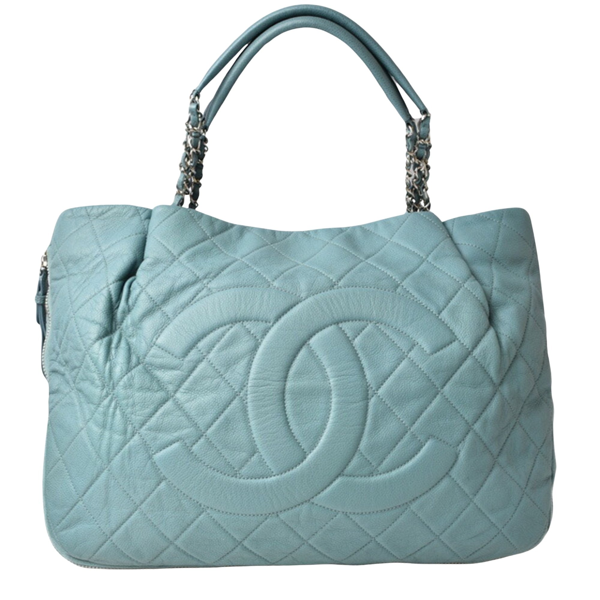 Chanel Shopping Blue Leather Tote Bag