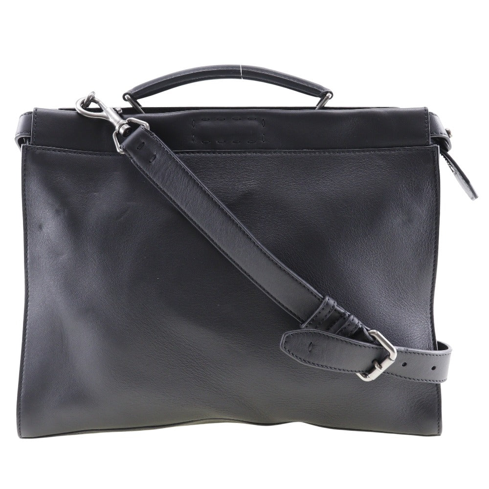 Fendi Peekaboo Black Leather Briefcase Bag