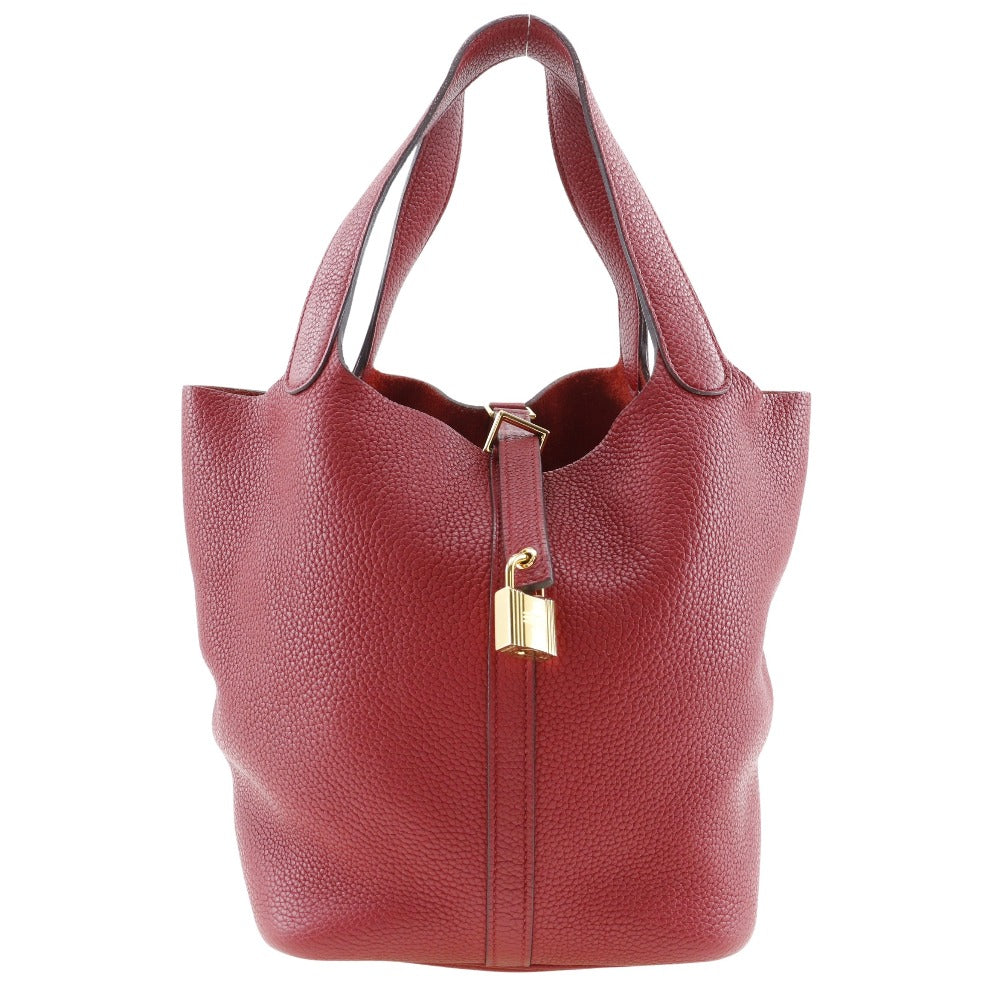 Hermès Picotin lock Red Leather Handbag 