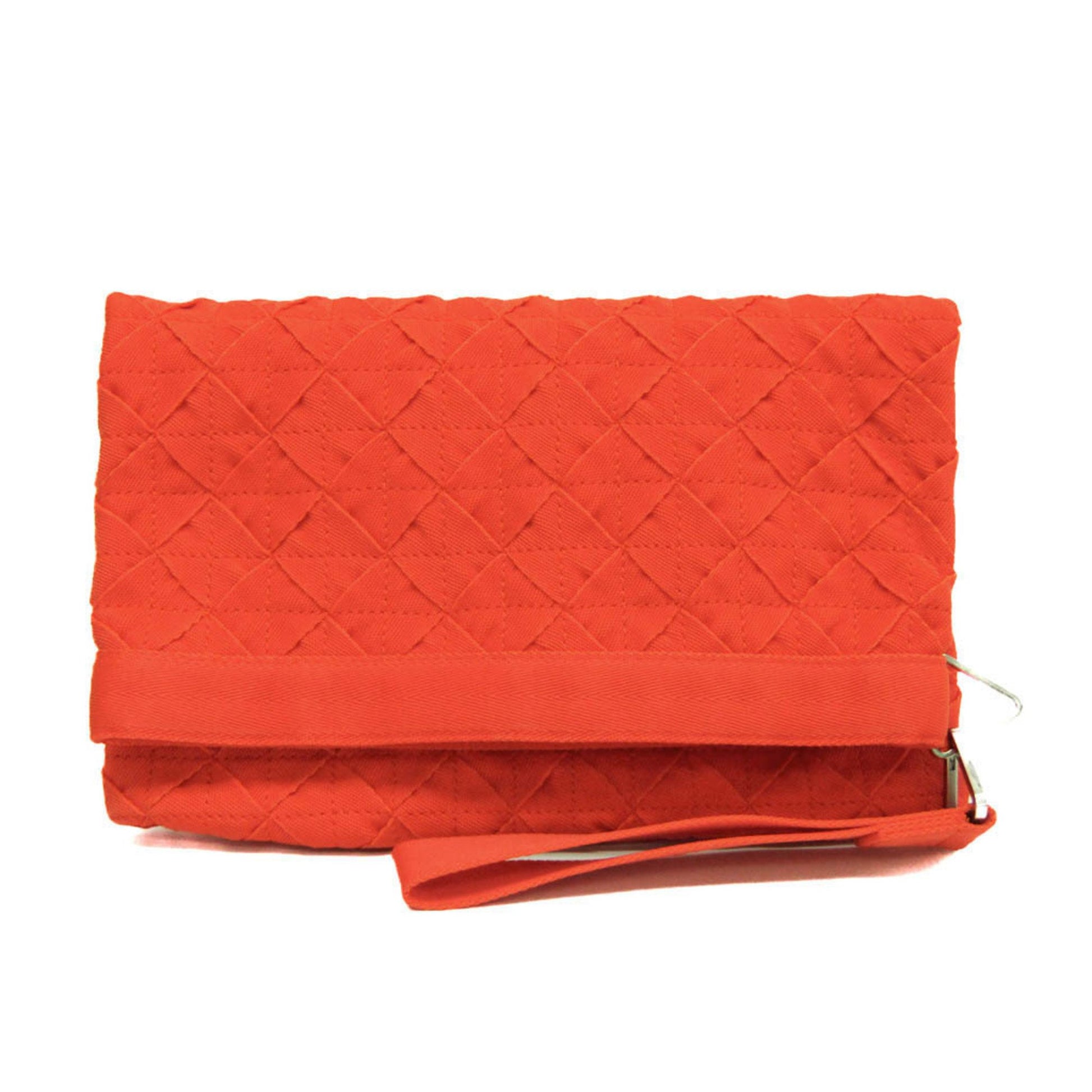 Bottega Veneta Orange Leather Clutch Bag