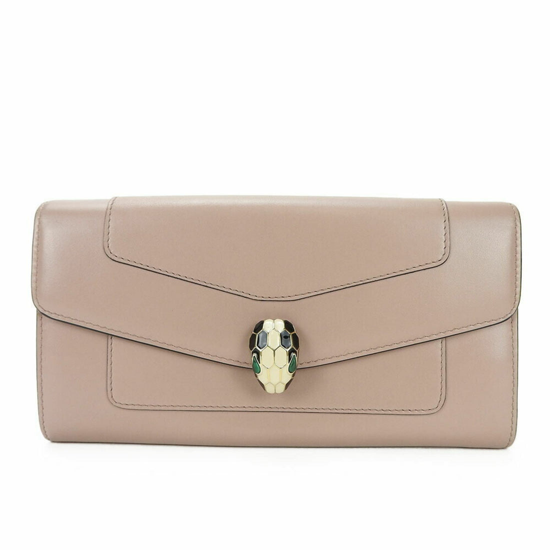 Bulgari Serpenti Beige Leather Wallet 