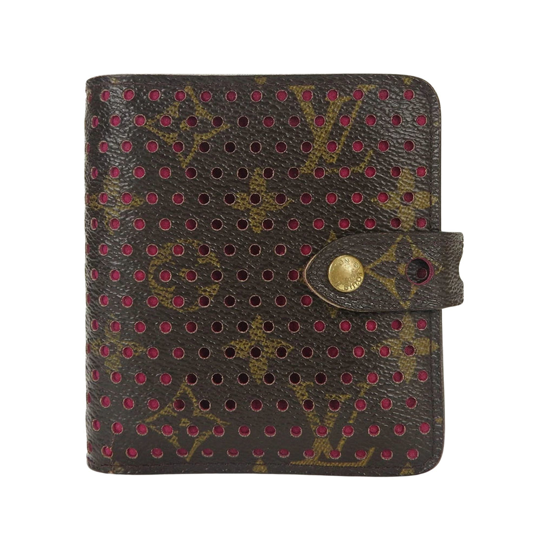 Louis Vuitton Perfo Compact Brown Canvas Wallet 