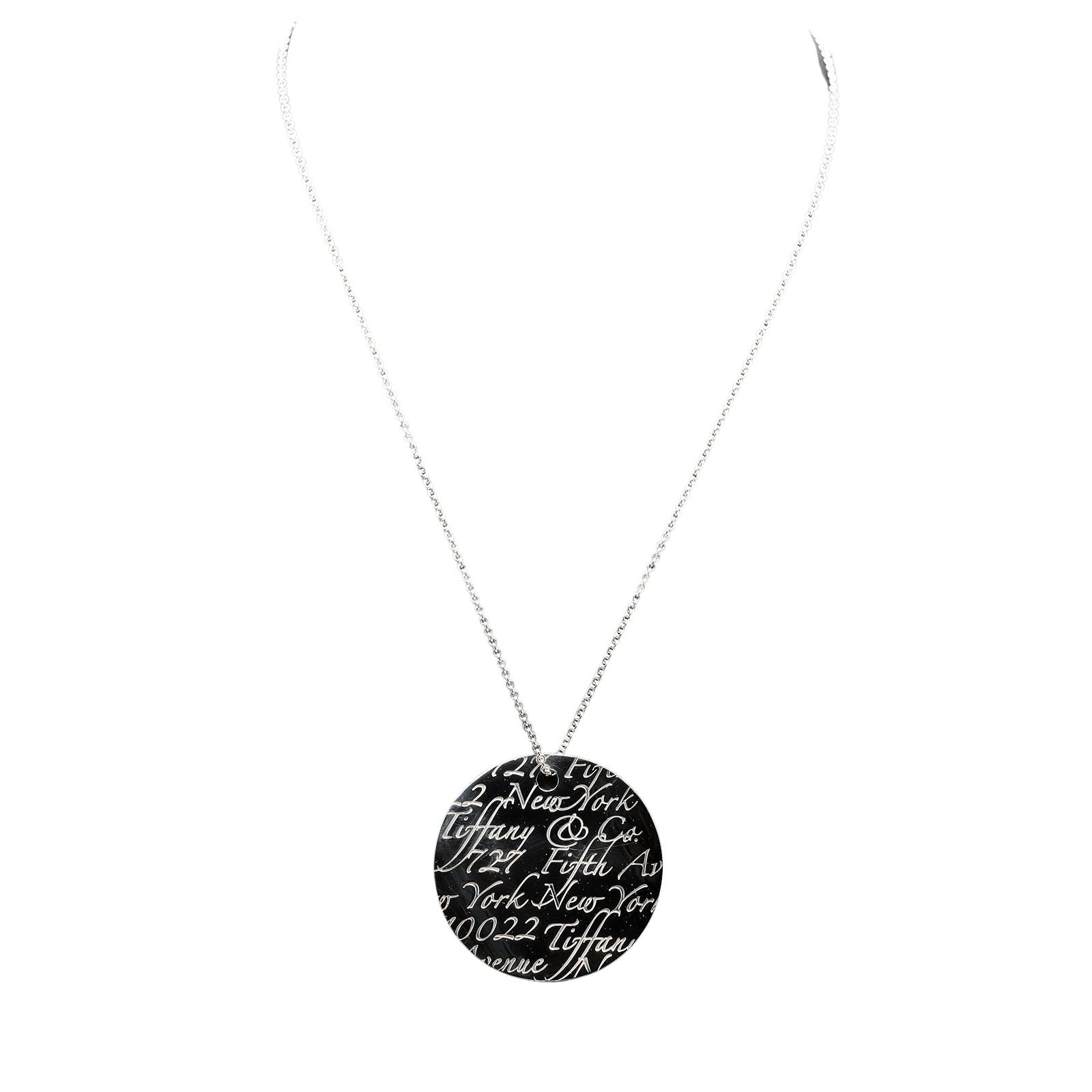 Tiffany & Co Notes Round Silver Silver Necklace 