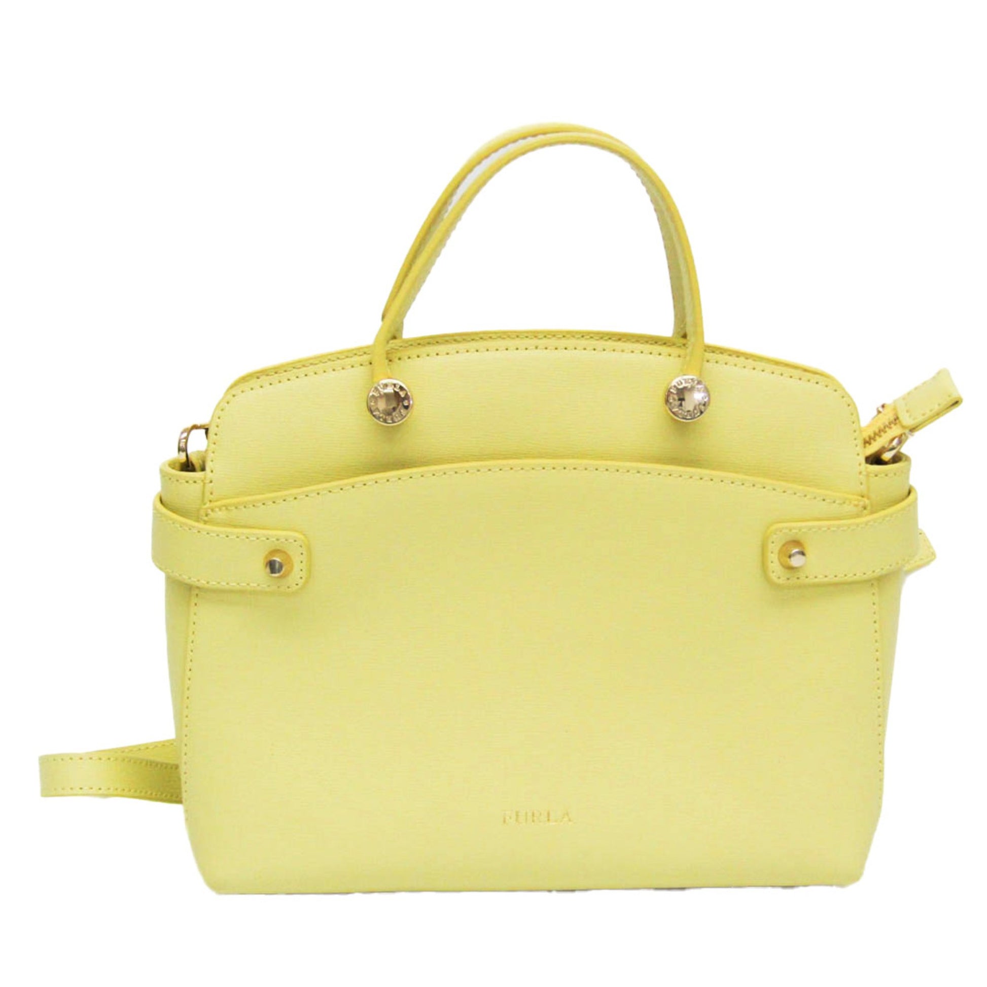 Furla Yellow Leather Handbag 