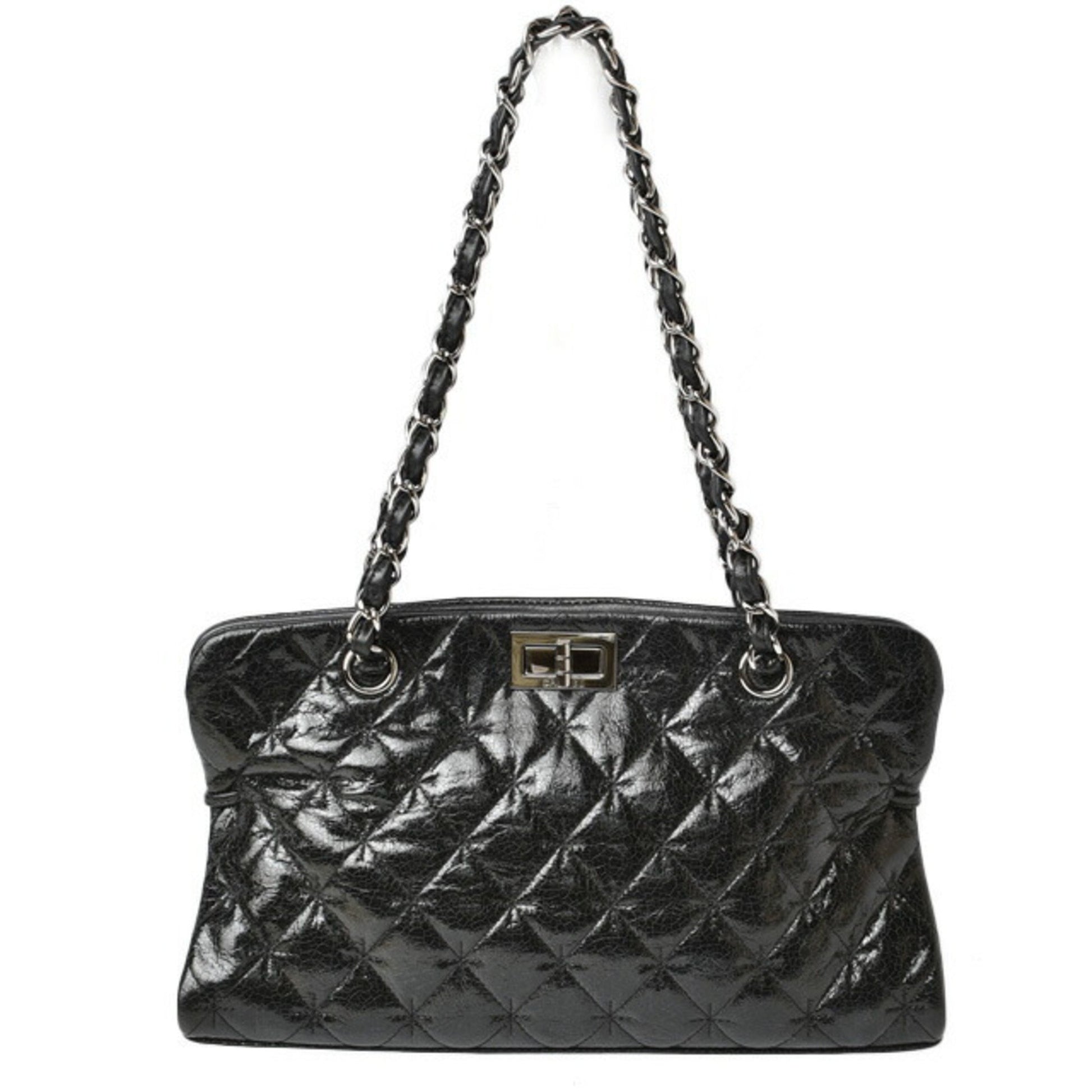 Chanel Black Patent Leather Tote Bag