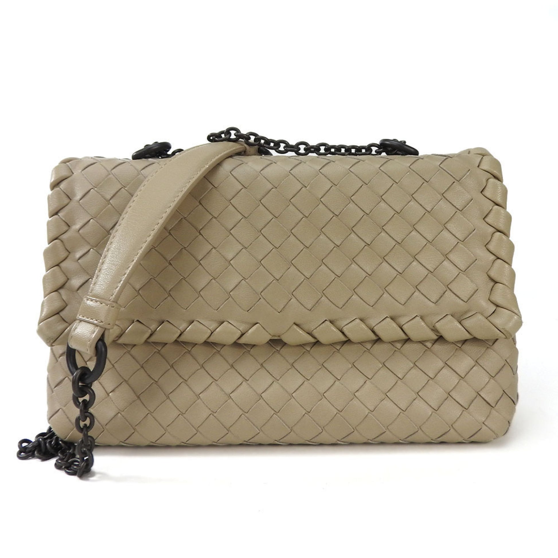 Bottega Veneta Intrecciato Beige Leather Shoulder Bag