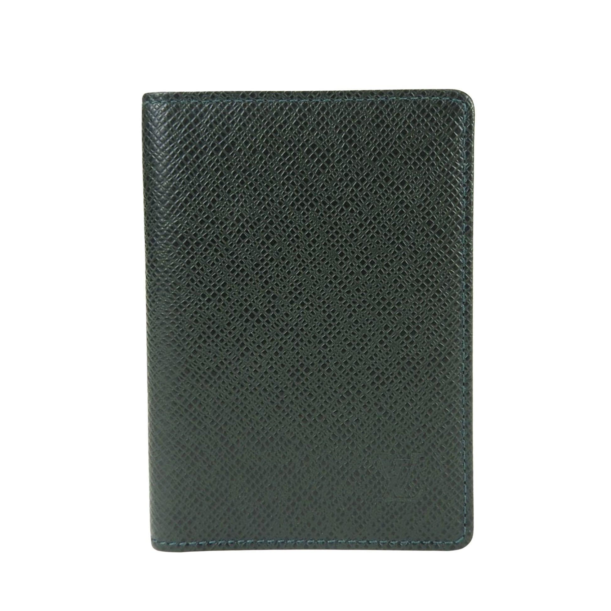 Louis Vuitton Porte carte double Green Leather Wallet 