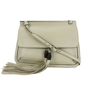 Gucci Bamboo Beige Leather Shoulder Bag