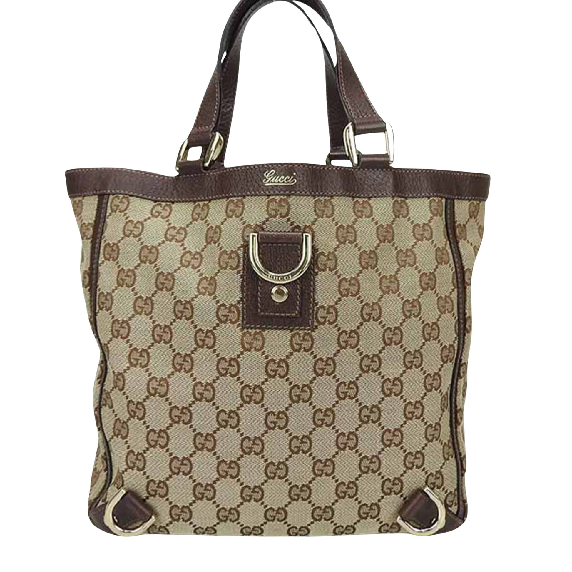 Gucci Cabas Beige Canvas Handbag 