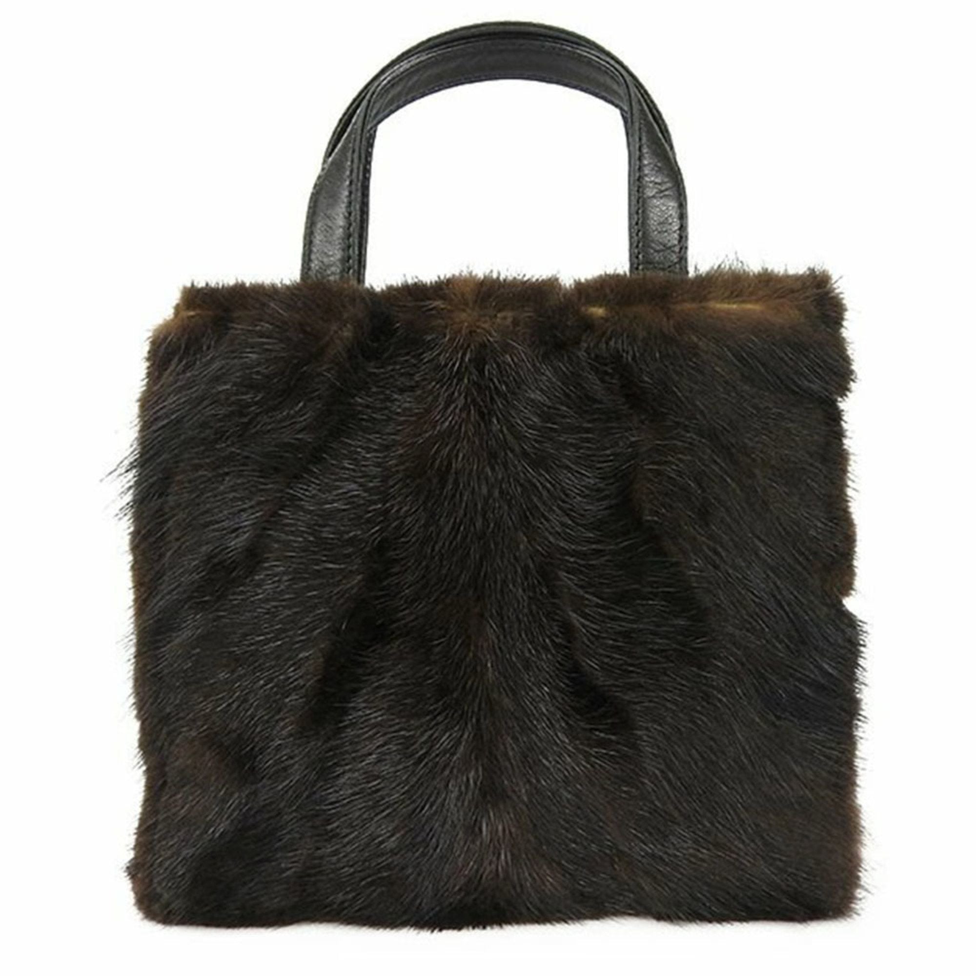 Loewe Brown Fur Handbag 