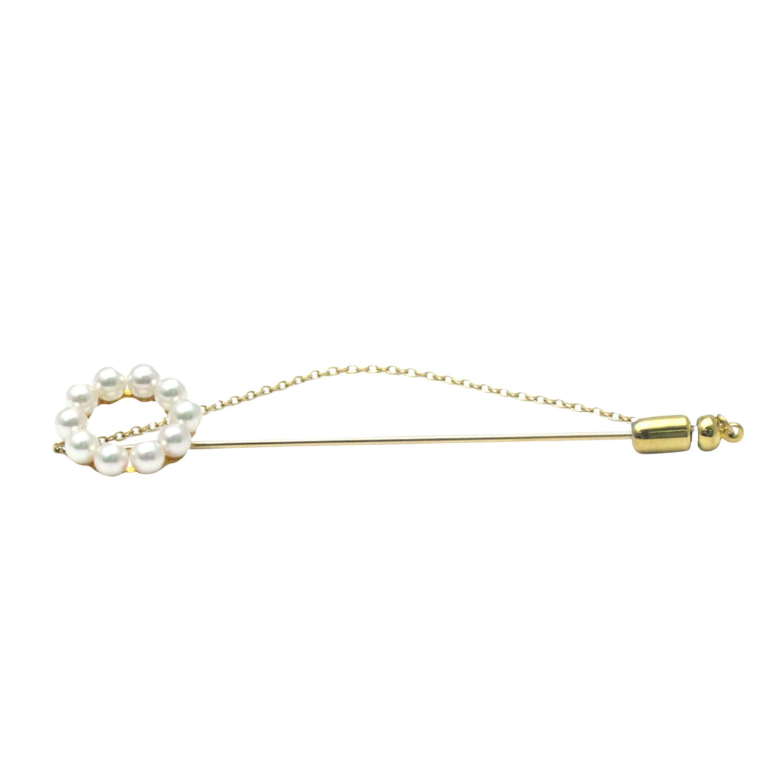 Mikimoto Gold Yellow Gold Brooch 