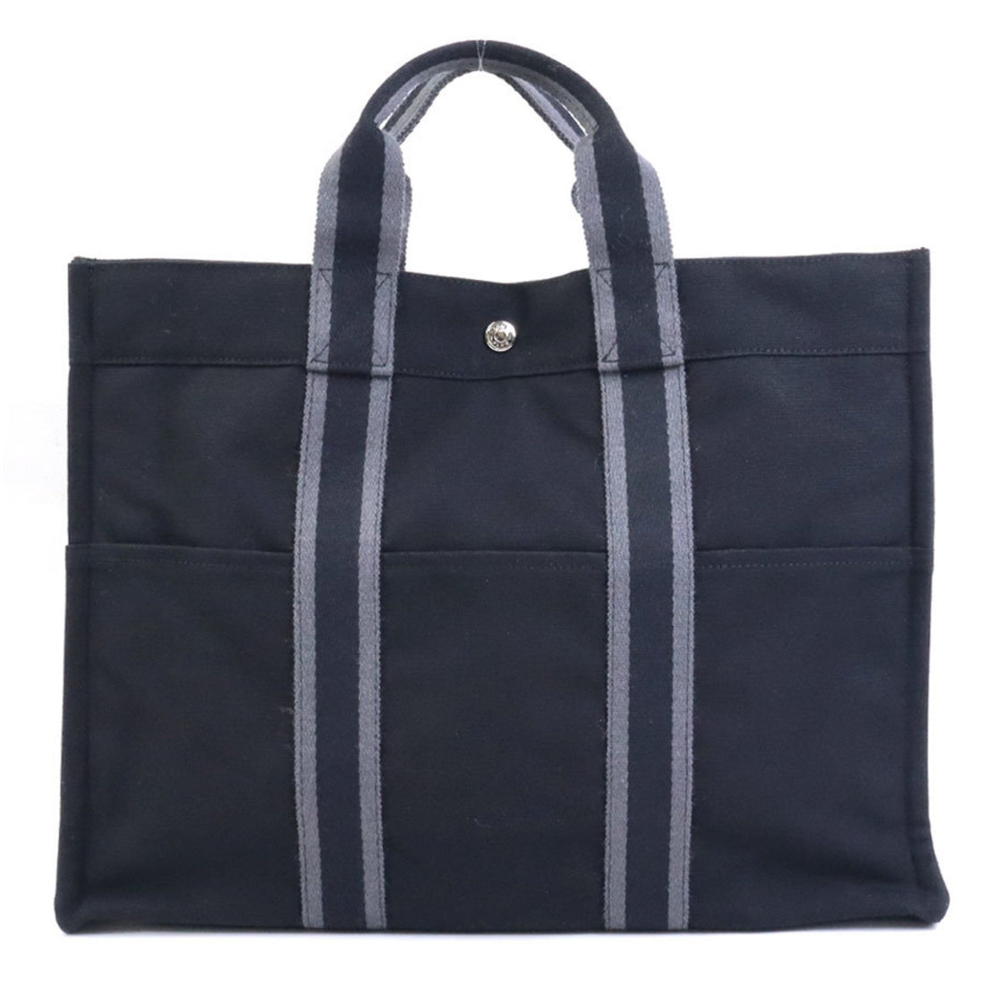 Hermès Black Canvas Tote Bag