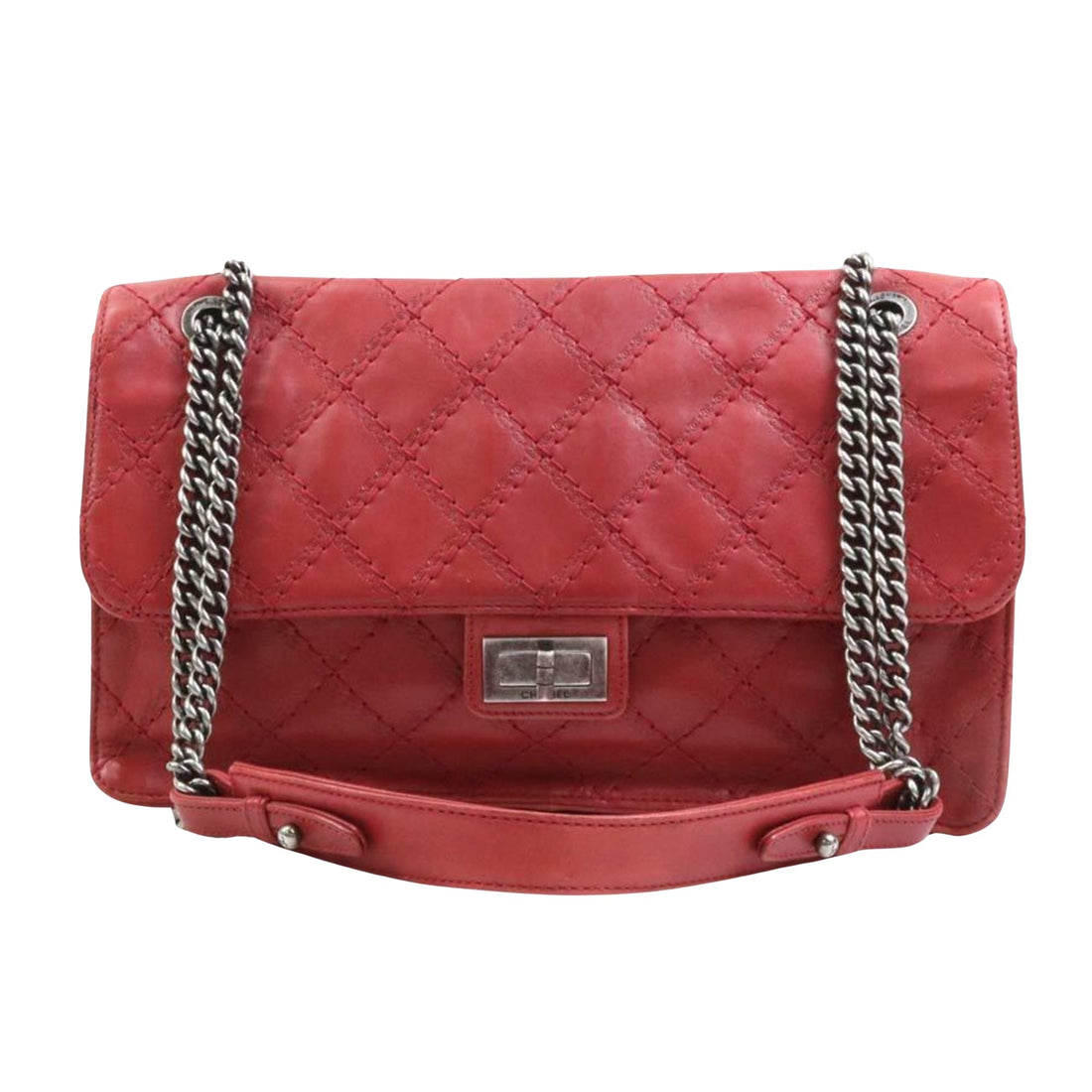 Chanel 2,55 Red Leather Shoulder Bag