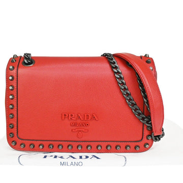 Prada Saffiano Red Leather Shoulder Bag