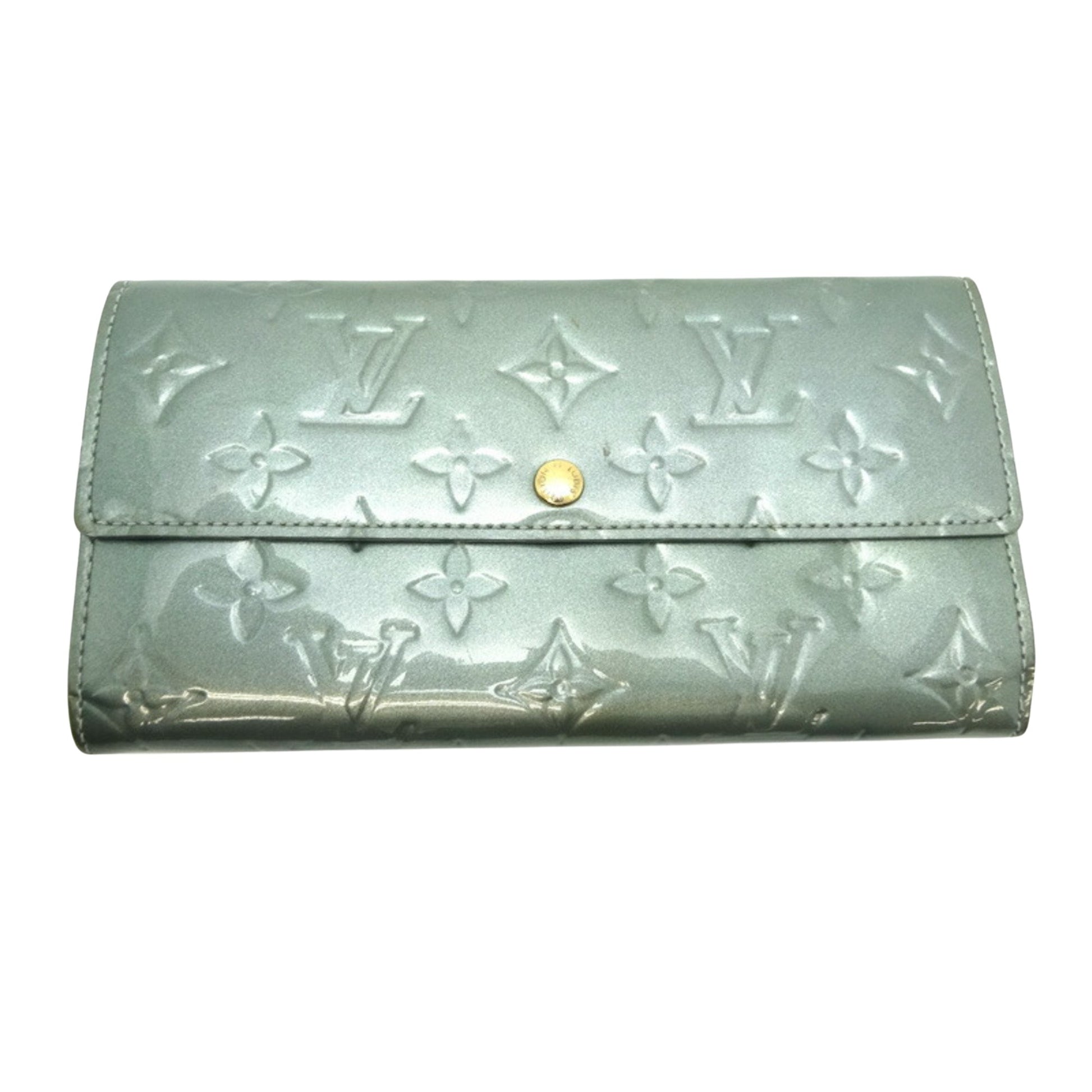 Louis Vuitton Sarah Blue Patent Leather Wallet 