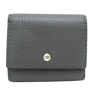 Fendi Selleria Grey Leather Wallet 