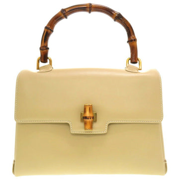 Gucci Bamboo Beige Leather Handbag 