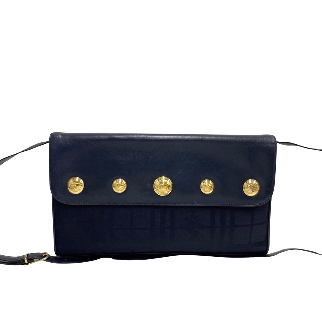 Burberry Navy Leather Shoulder Bag