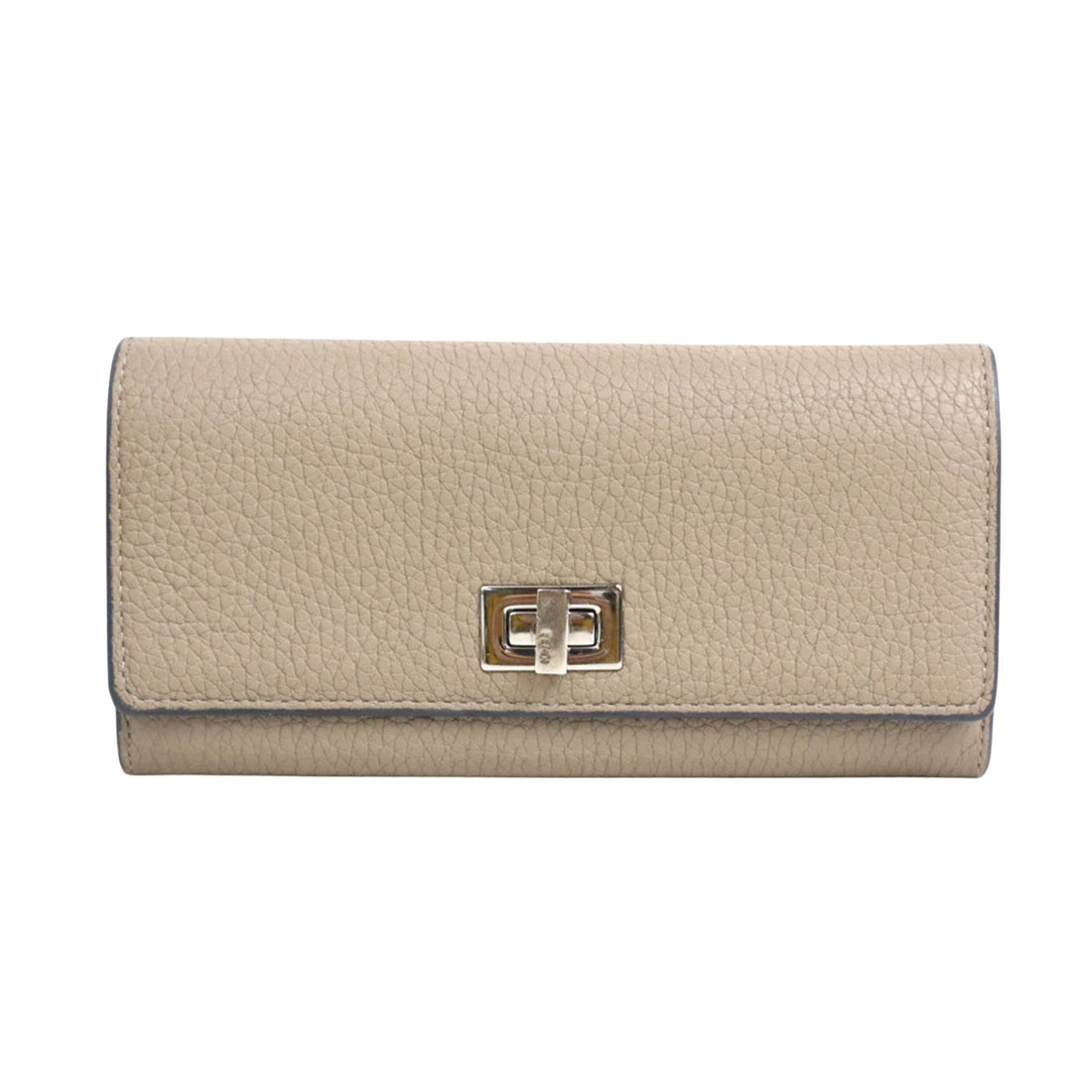 Fendi Continental Beige Leather Wallet 